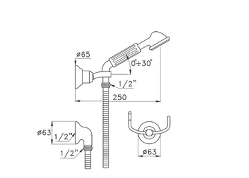 ITALICA 305A - Handshower with bracket by RUBINETTERIE STELLA - view 3